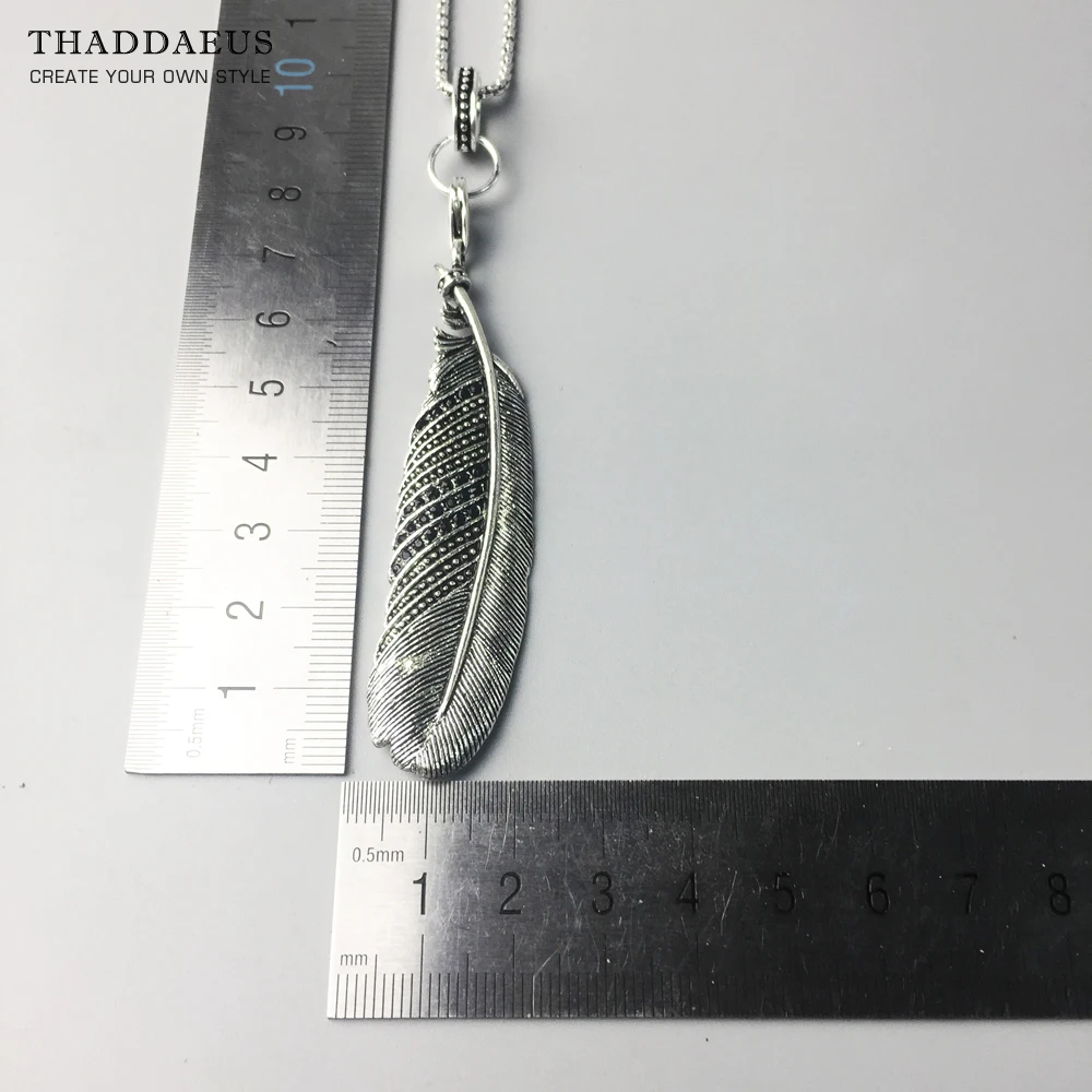 Feather Link Chain Necklace,2017 Brand New   Fashion Jewelry Europe Style Rebel Cross Bijoux Gift For Men & Women Friend