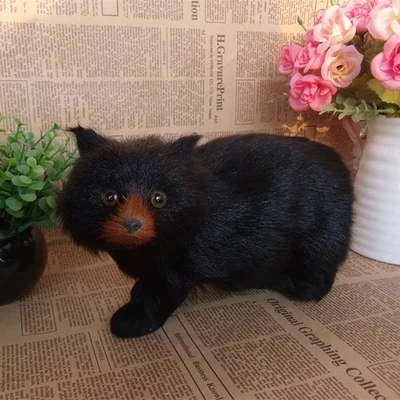 simulation cute black bear 24x15x13cm model polyethylene&furs bear model home decoration props ,model gift d684