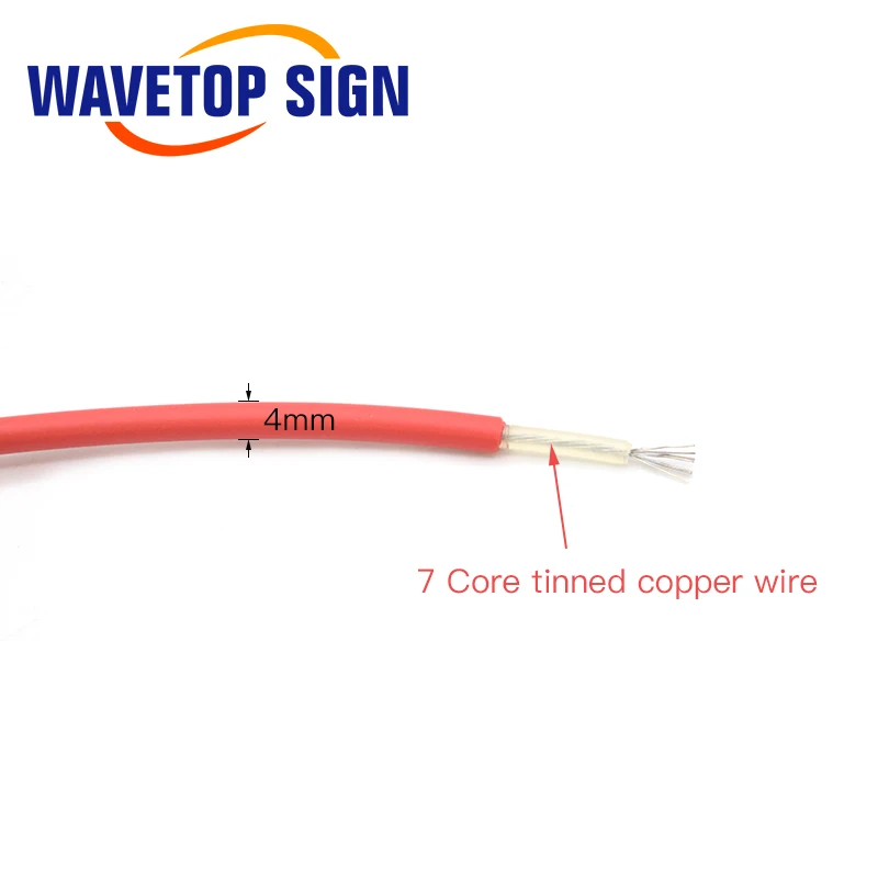 3M 40KV 22AWG High Voltage Cable Red Positive Lead Wire for CO2 Laser Power Supply and Laser Tube and Engraving Cutting Machine