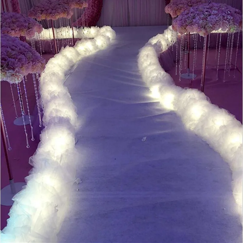 

New Arrival Wedding Aisle Runners T Station Dedicated Road Cited Light String Yarn Ornament Party Decoration Props Supplies