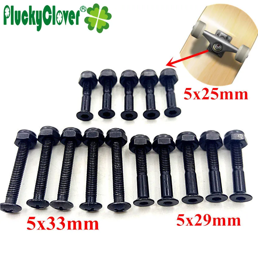 Tornillos para patinete Longboard, Tuercas de 25mm, 29mm, 33mm, accesorios de reemplazo para monopatín, camión, 8 Uds.