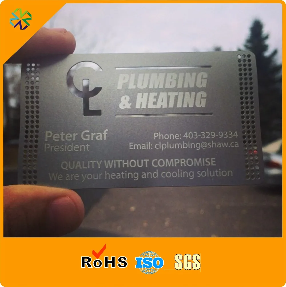 

High Quality Custom cutting through black Metal Business Card