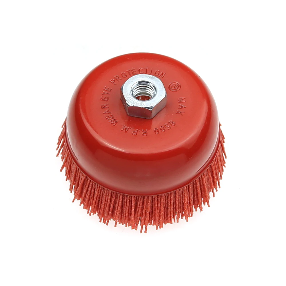 1 piece 115* M14 Cup Nylon Abrasive Brush Wheel P80 Pile Polymer-abrasive 4.5\