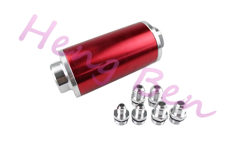 Ready Inline Aluminum Fuel Filter AN6 AN8 AN10 With 100 Micron Element Steel SS