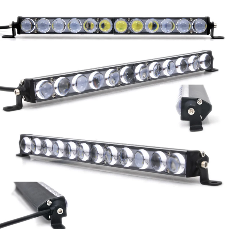 7 13 20 25 32 38 45 50inch 4D Lens Slim LED Work Light Bar Single Row 60W 90W 120W 150W 180W 210W 240W For SUV 4X4 ATV Off Road