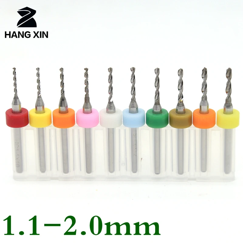 Metal drill bit 1.1-2.0mm pcb exercise cnc router bit wood drilling tungsten carbide mini hand drill 10pcs engraving Drill set