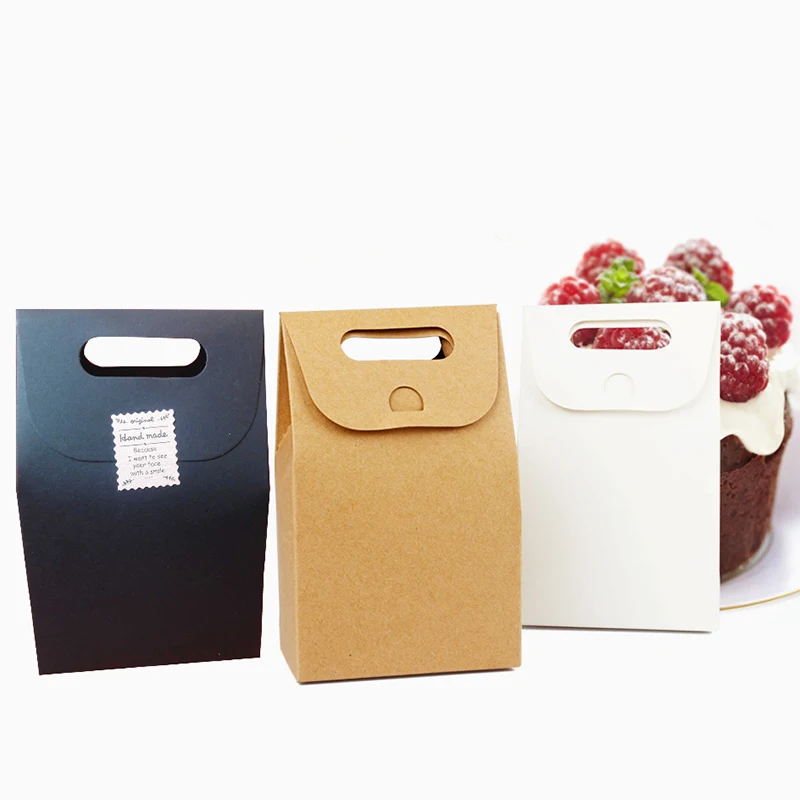 

Подарочная коробка с ручками, крафт-бумага, Zakka, свадебные коробки для конфет, ремесло для выпечки печенья, печенья, посылка, сумки, бесплатная доставка