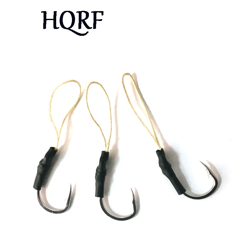 Super Strong Kevlar Assist Hook, Jigging Fishing Hook with Line, Sea Fishing Hook, 4/0, 5/0, 6/0, 7/0, 8/0, 9/0, 10/0, 10Pcs