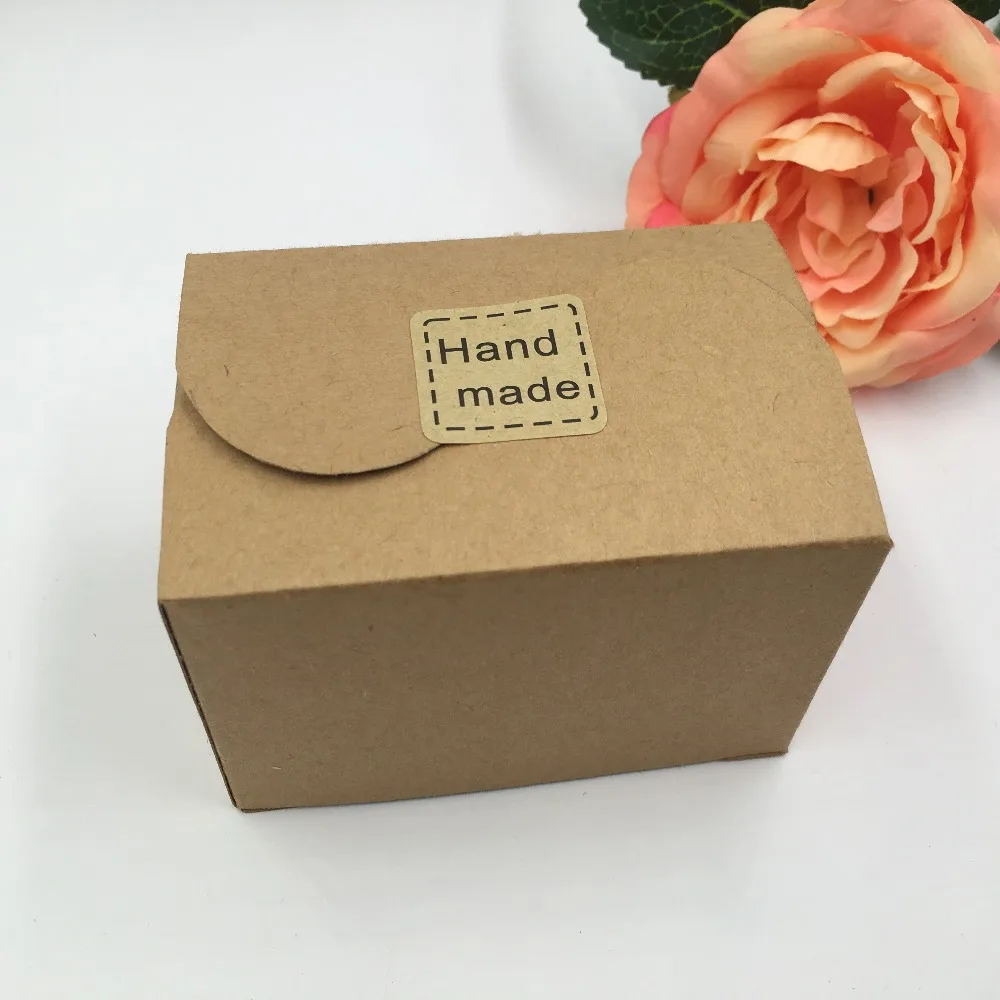 Kraft Jewelry Accessories Carrying Gift boxes With Free Sticker 10Pcs For Weeding /Candy/Cake Paper Packing Box Simple Blank