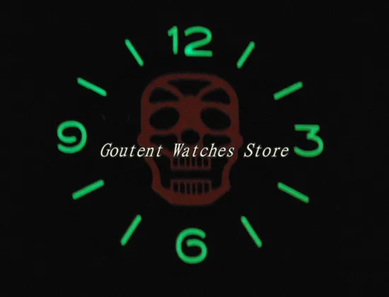 Goutent 1 Piece 38.9mm Black Luminous Watch Dial Fit ETA 6497 Seagull ST36 Movement Wristwatch Faces