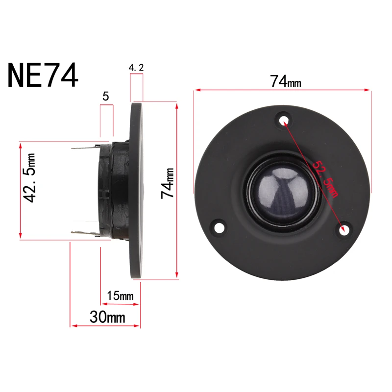HIFIDIY LIVE 2.5~3 Inch Tweeter Speaker Unit neodymium strong magnet Silk membrane 6 OHM 30W ATreble Loudspeaker NE66/70/74mm