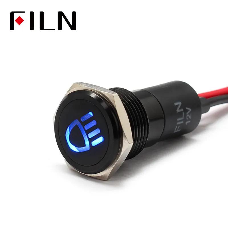 16mm Waterproof Lamp FILN 12V LED Car Boat High beam marking LED Warning Dashboard Signal Lights Instrument Pilot light