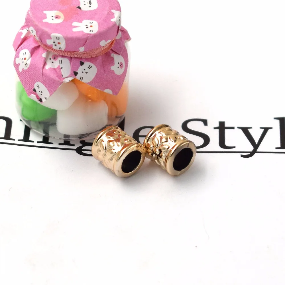 60Pcs 9*9*9mm New Design Rose Gold Color  Imitation Beads Big Hole UV CCB Plastic Beads For Charm Jewelry Making