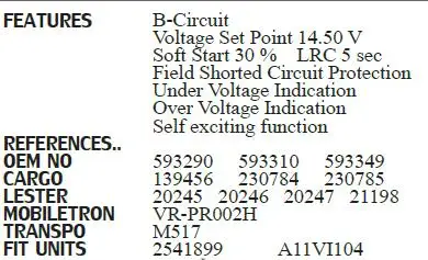 Nuevo alternador regulador de voltaje 13800300 08-004 S882416 VR-PR002H M517 1115553 81115553 052.000.355 7701044720 7701045855