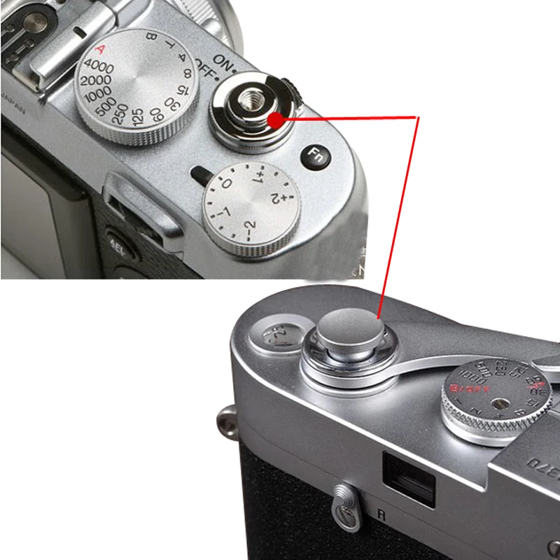 Tapparelle pulsante di scatto della fotocamera nero rosso argento piatto convesso concavo per Canon Nikon Leica per Rolleiflex iqblad Fuji