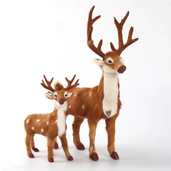 simulation sika deer toy  real fur deer hard model home decoration chirstmas gift h1203