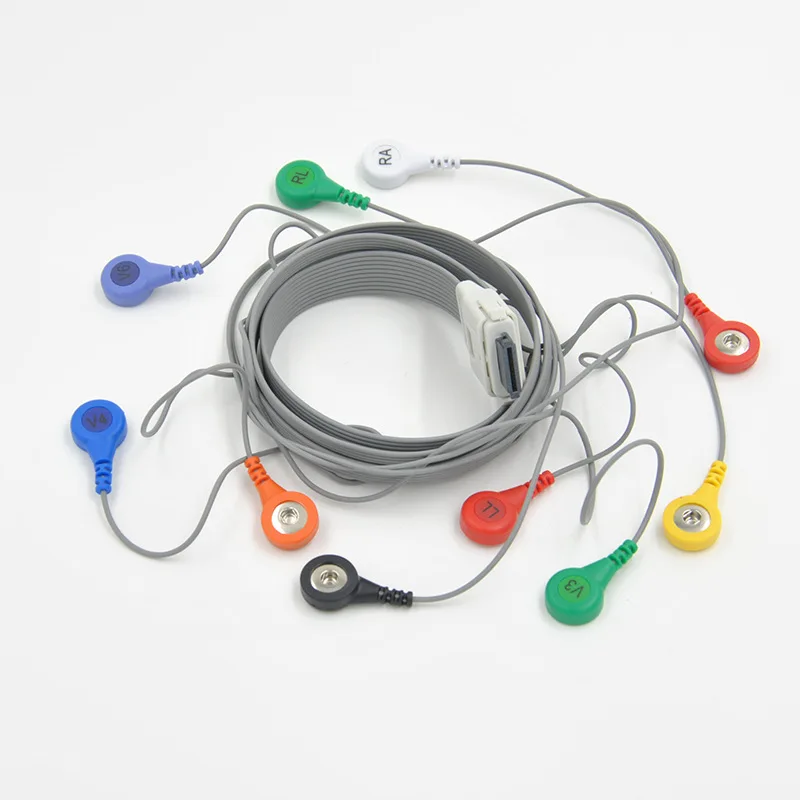 Compatible with Edan Holter ECG Machine the 10-lead holter cable,AHA or IEC,Exercise EKG cable.