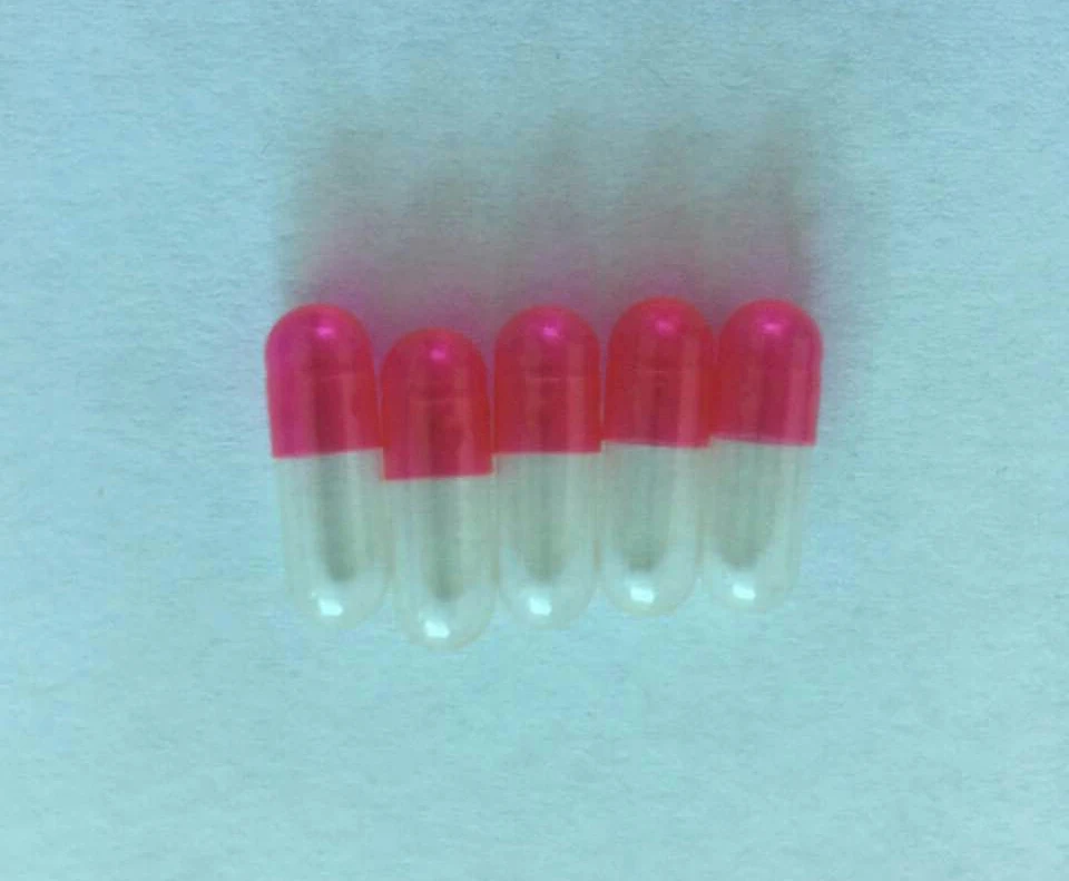 

(10000pcs/pack) Size 4 Joined gelatin Translucent red/Clear Empty Gelatin Capsules 4# Empty Capsule_Top and Bottom Joined