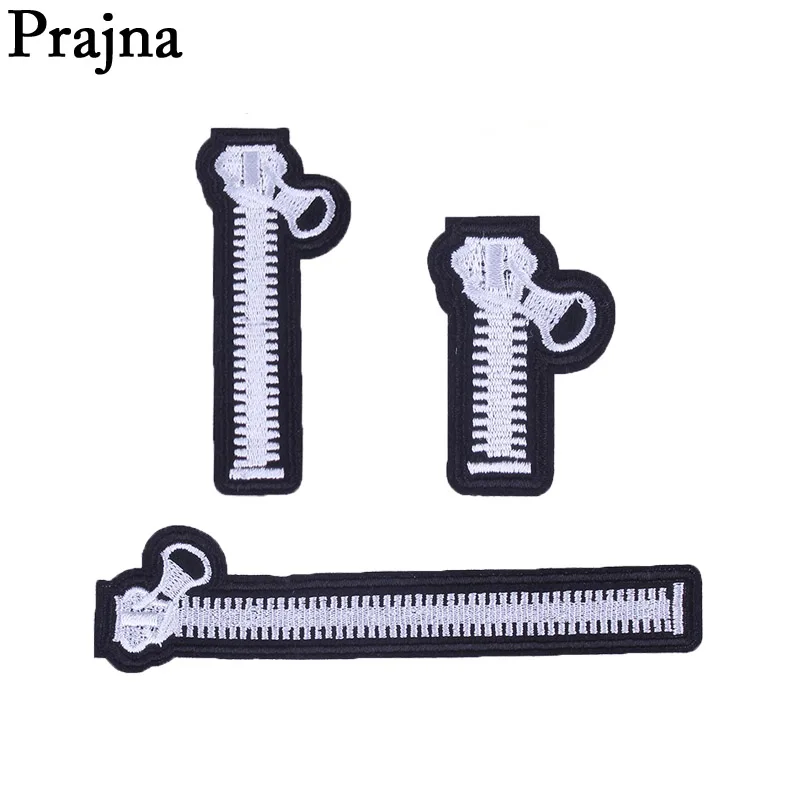 Prajna-Parche de costura con cremallera, pegatina para planchar, Parches bordados de roca para ropa, apliques de mochila, E