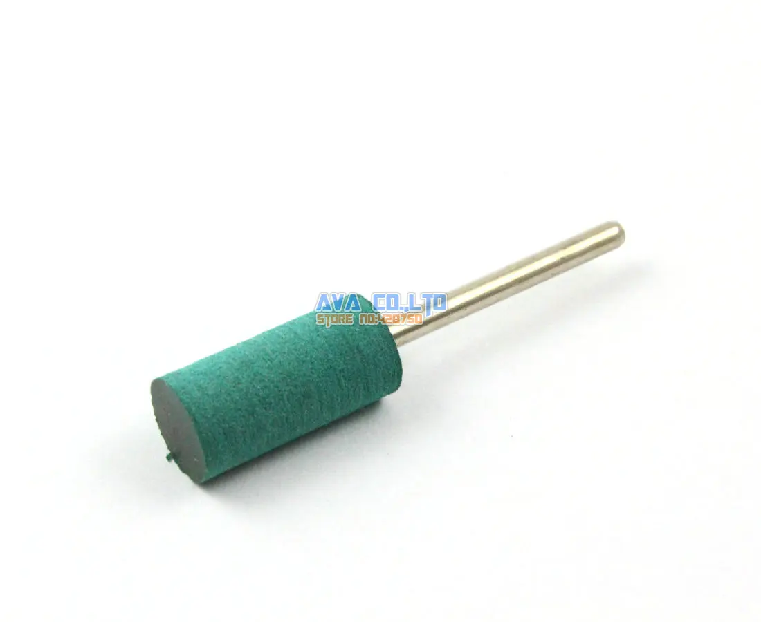 30 Pieces 10x20mm Green Barrel Mounted Rubber Polishing Point Grinding Bit 3mm Shank