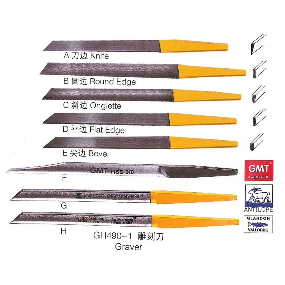 8PCS Graver Max Knife Have Different Knife Shape with Jewelry Engraving Blue Rubber Handle Jewelery tool