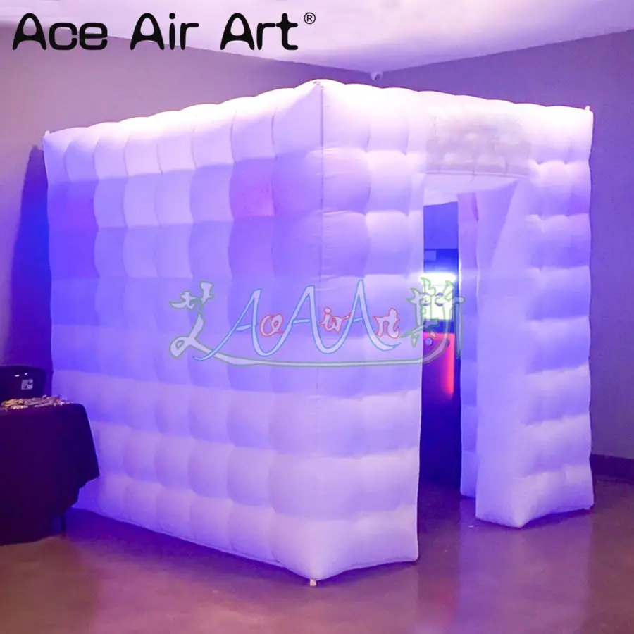 Inflatable photo booth,led party Station, selfie photo marquee with foldable curtain for delivery