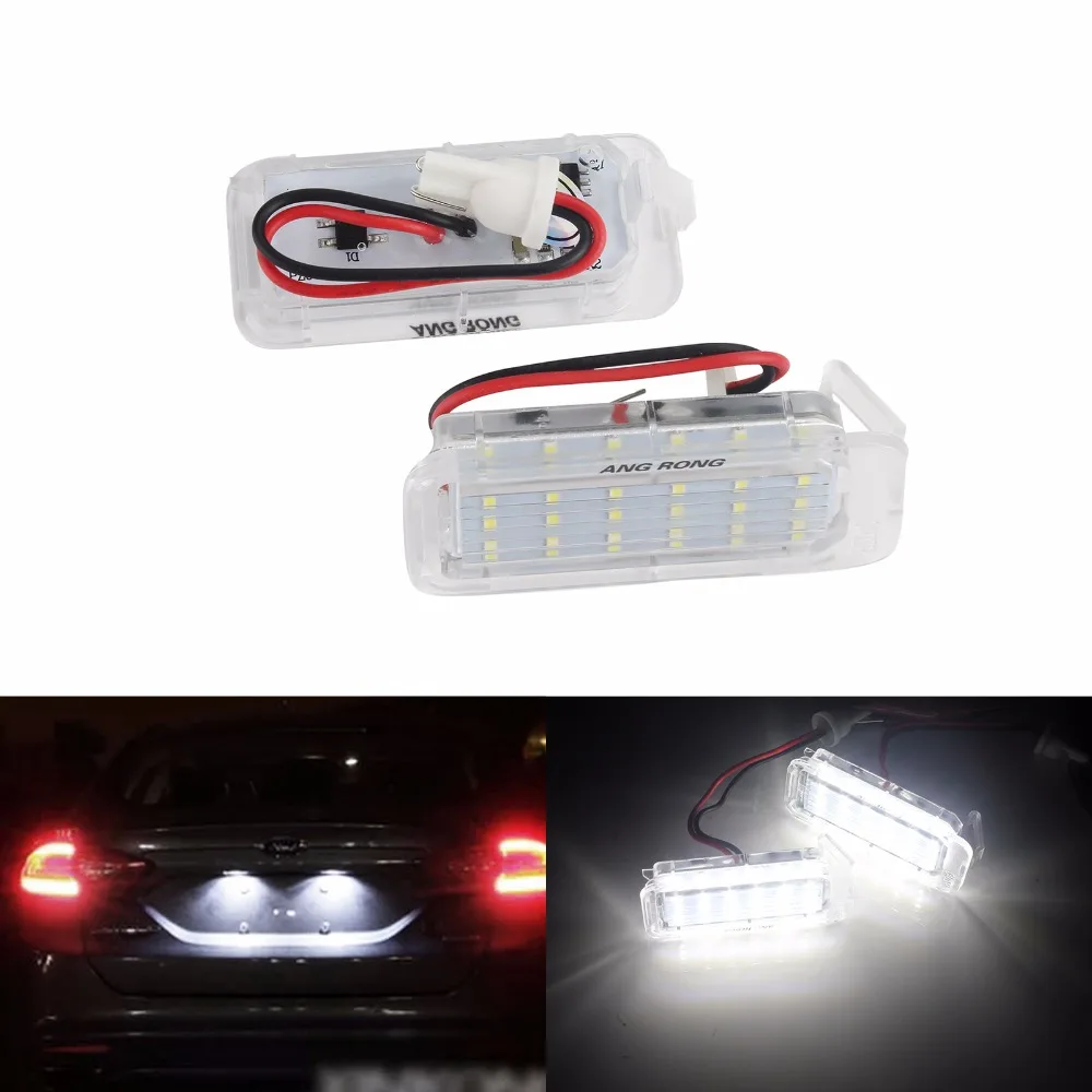 ANGRONG 2x White LED License Number Plate Light For Ford Galaxy MKIII Ford S-MAX 2006+Jaguar XF 2007+(CA217)