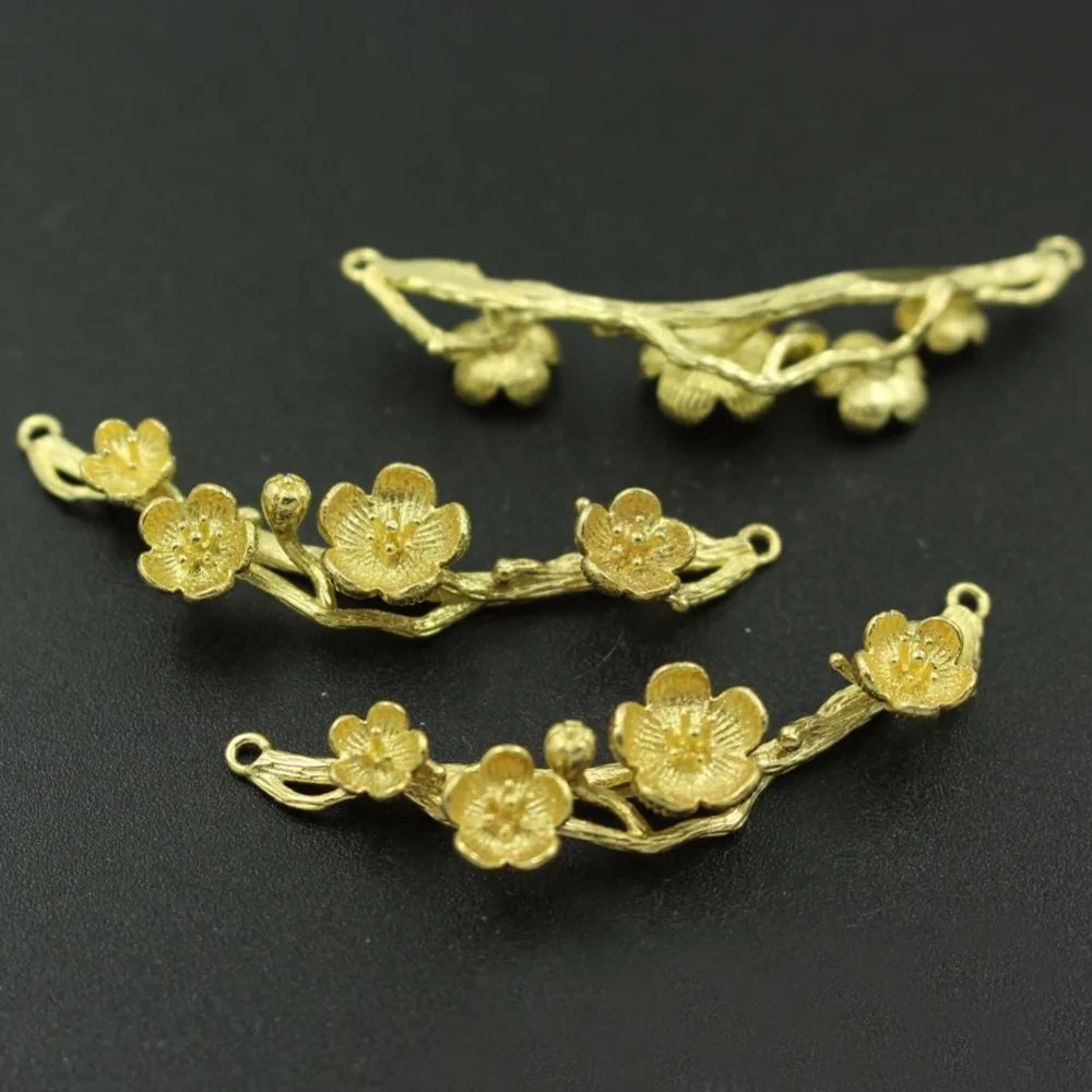 

20pcs Gingko Leaf Plum Flower Leaf Branch Connectors Brass Metal Findings DIY Crafts Fashion Jewelry Accessories Choose Colors