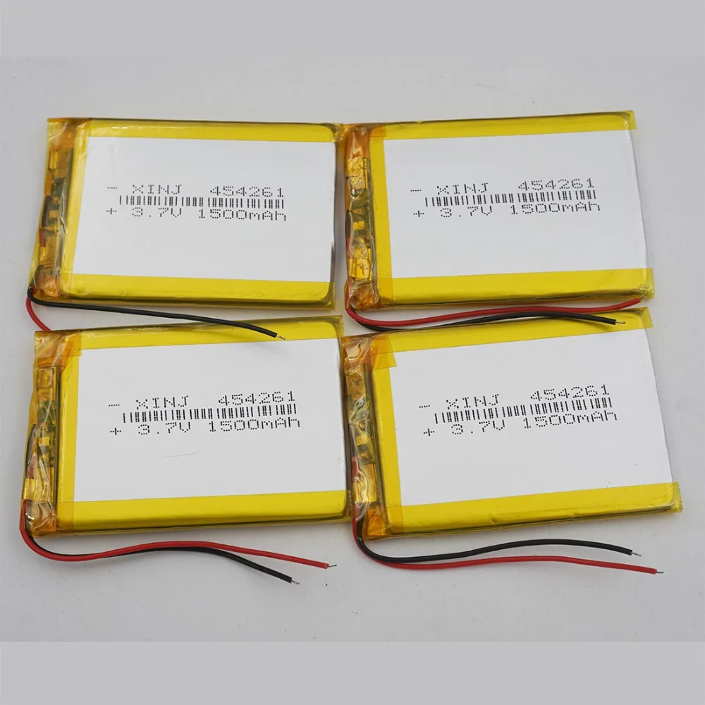 4pcs 3.7V 1500mAh 5.55Wh Li-Polymer Rechargeable Li Battery 454261 For Camera Music Player Bluetooth Earphone Speaker Tablet PC