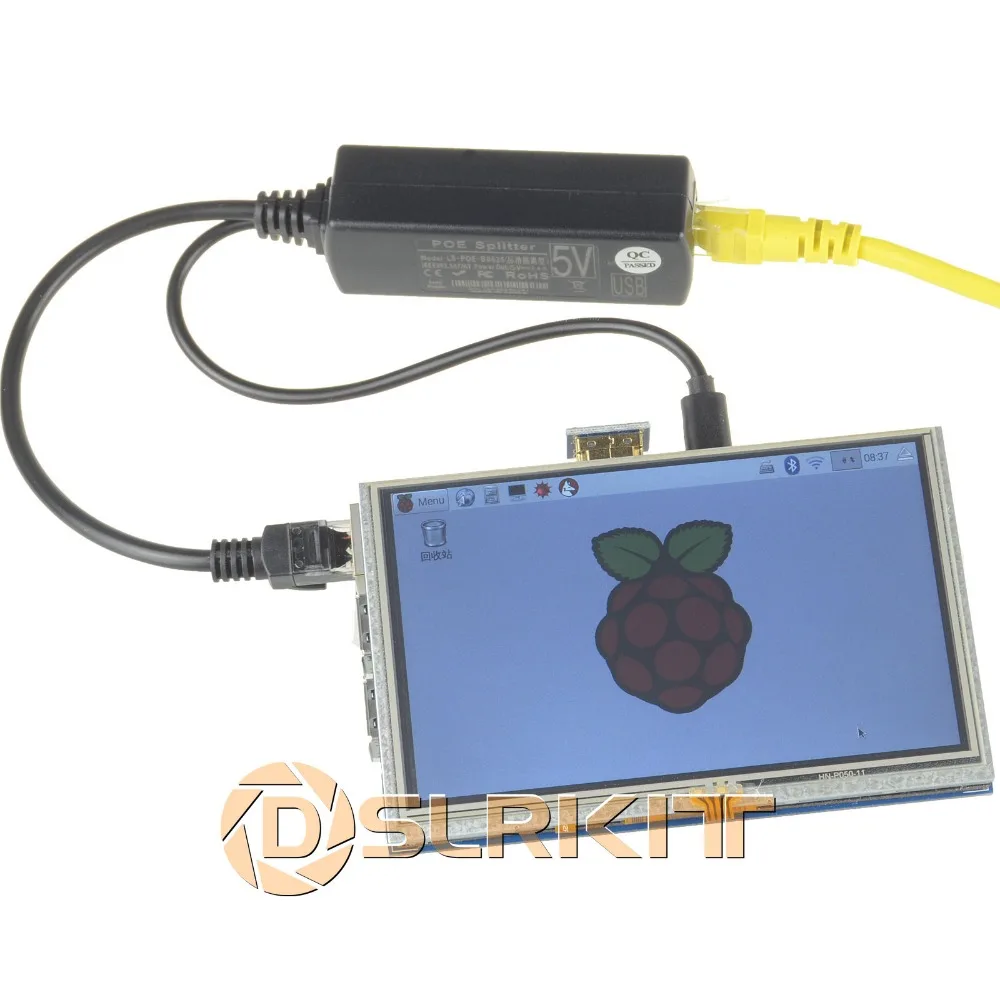 Active PoE Splitter Power Over Ethernet 48V to 5V 2.4A Micro USB 4 Raspberry Pi
