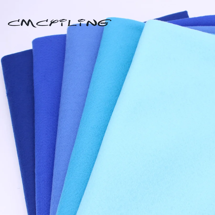 CMCYILING Blue Series Soft Felt Fabric For Needlework DIY Sewing Dolls Crafts, Non-woven, Polyester Cloth 45*110CM