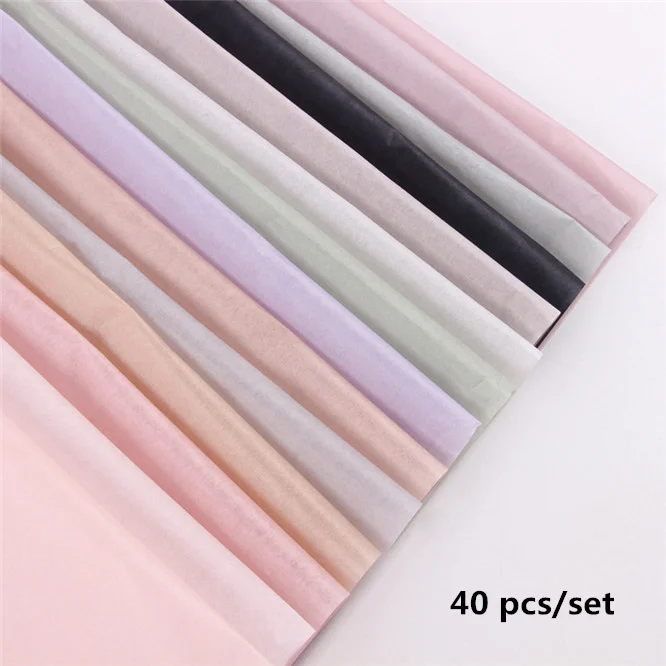 40pcs/set High-quality 50*70cm Tissue Paper Flower Clothing Shirt Shoes Gift Packaging Craft Paper Roll Wine Wrapping Papers