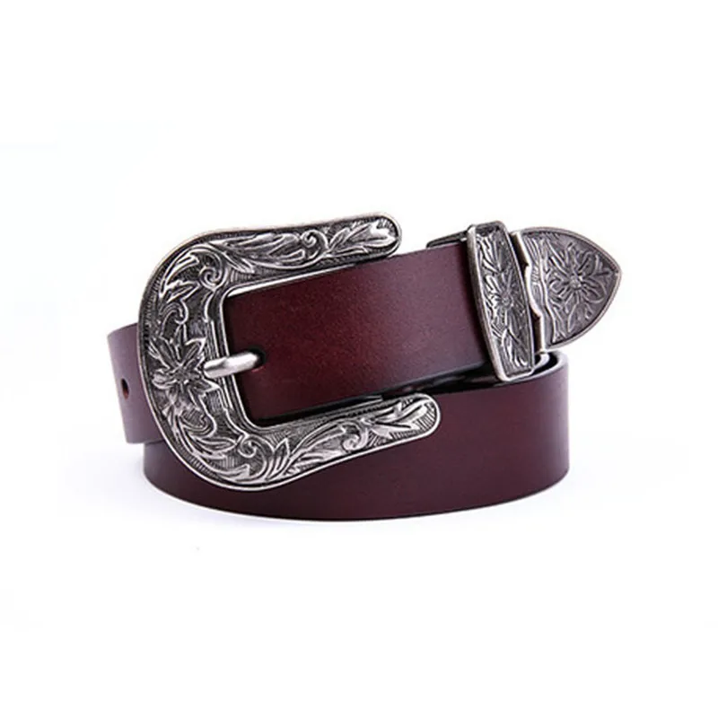 Ceinture de luxe en cuir sculpté pour femmes, sangle de taille, haut à boucle ardillon, pour dames