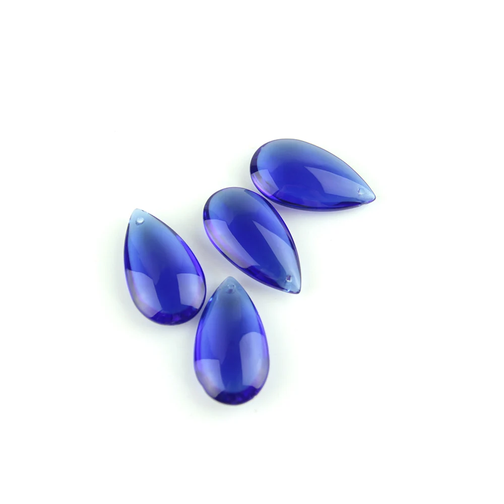 30pcs/lot 38mm Dark Sapphire Color Crystal Waterdrop Prism Pendant For Decoration