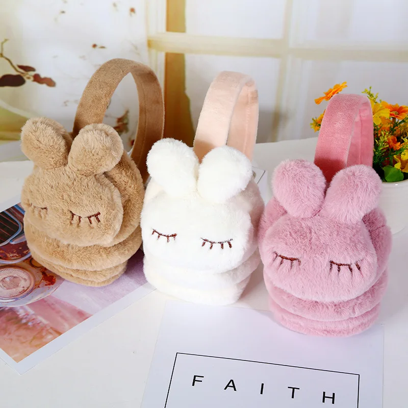 New Cute Winter Warm Earmuff For Girls And Boys Plush Warm Rabbit Earcap Children Lovely Winter Earmuffs Ear Cover Earwarmers