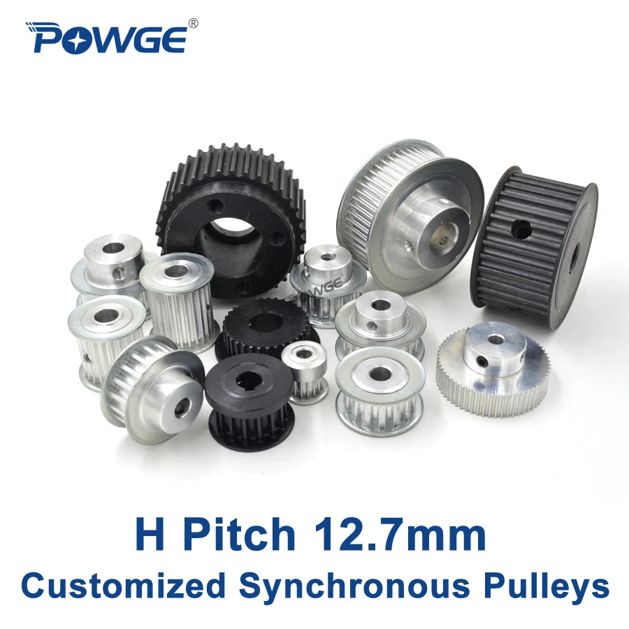 POWGE Inch Trapezoid H Synchronous pulley pitch 12.7mm 0.5