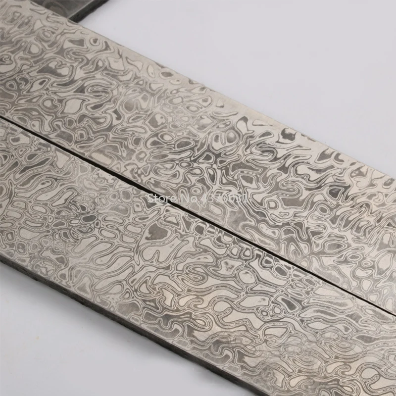 

1pc Star patter DIY knife Material Damascus steel Rose Sandwich Pattern steel Knife blade blank Heat Treatment