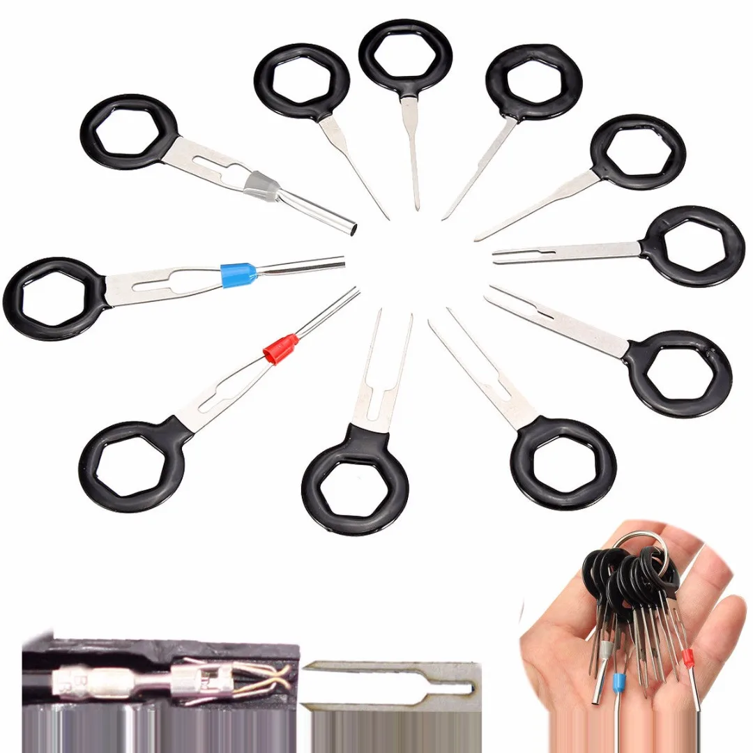 11pcs/set Car Terminal Removal Tool Wiring Connector Extractor Puller Release Pin