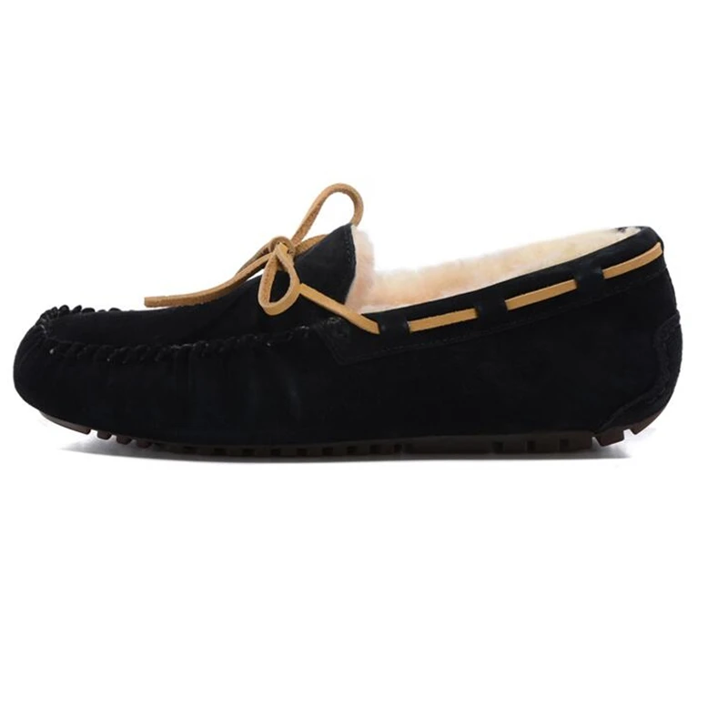 Big Size 11 12 13 EUR 47 Men Cow Suede Leather Super Warm Plush SLIP-ON Loafers Casual Winter Driving Shoes