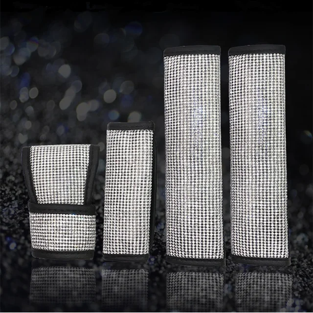 Forro para volante de coche, de cuero sintético con cristales e imitación de diamantes, para mujeres y niñas. Accesorios para automóviles.