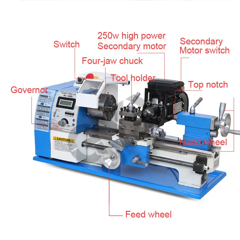 180V CNC multi-function lathe Bead machine All metal gear Precision Machining Stepless speed regulation