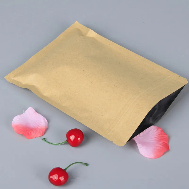 

100pcs 6*8cm Ziplock Seal Kraft Paper Bag with Aluminum Foil Coated