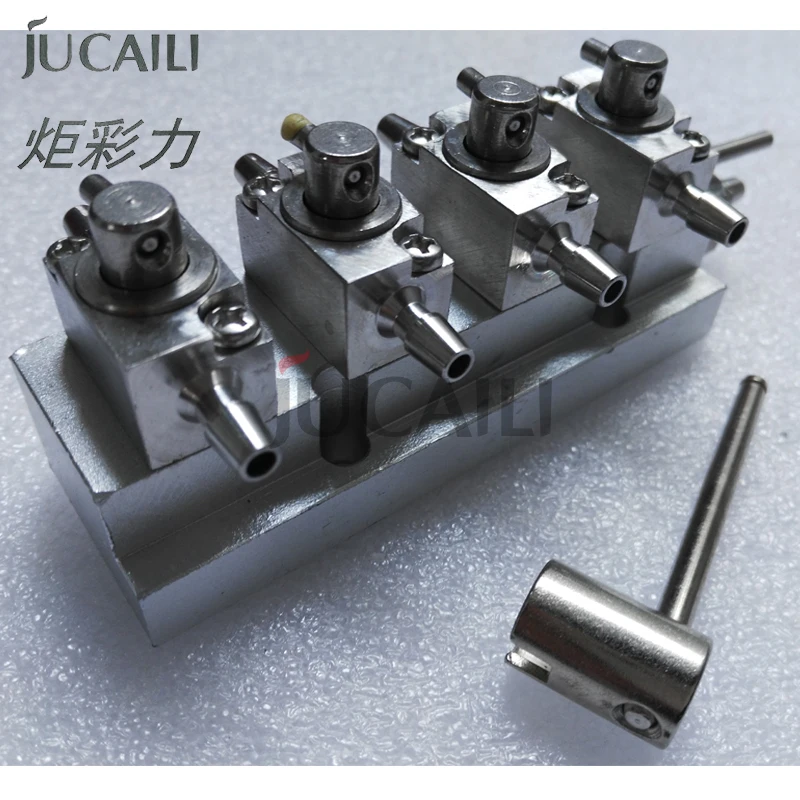 Jucaili printer printhead cleaning 3 ways cleaning valve units assembly with metal hand valve