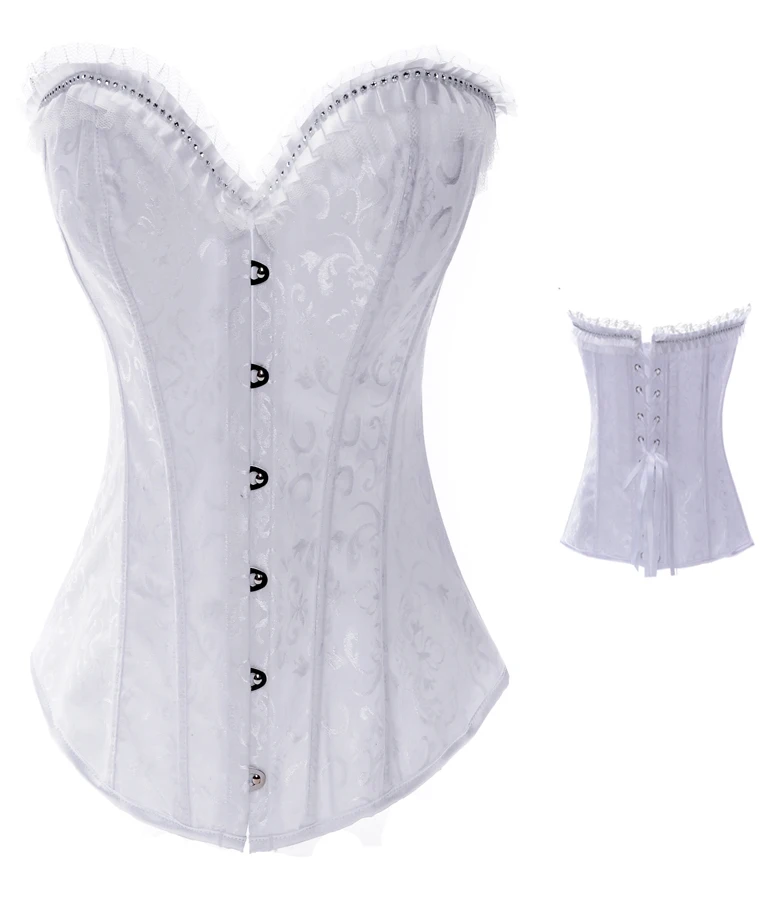 New Rhinestone Corset Full Steel Bondage Boned Corset Women Sexy Waist Trainer Steel Bone Bodysuit Corselet Overbust