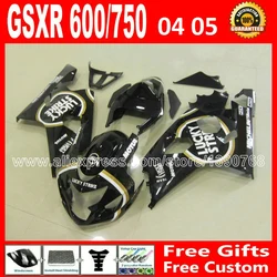 Hot sale for bodywork SUZUKI 2004 2005 GSXR 600 750 glossy white black fairing K4 RIZLA version gsxr600 DCG GSX R750 04 05 832