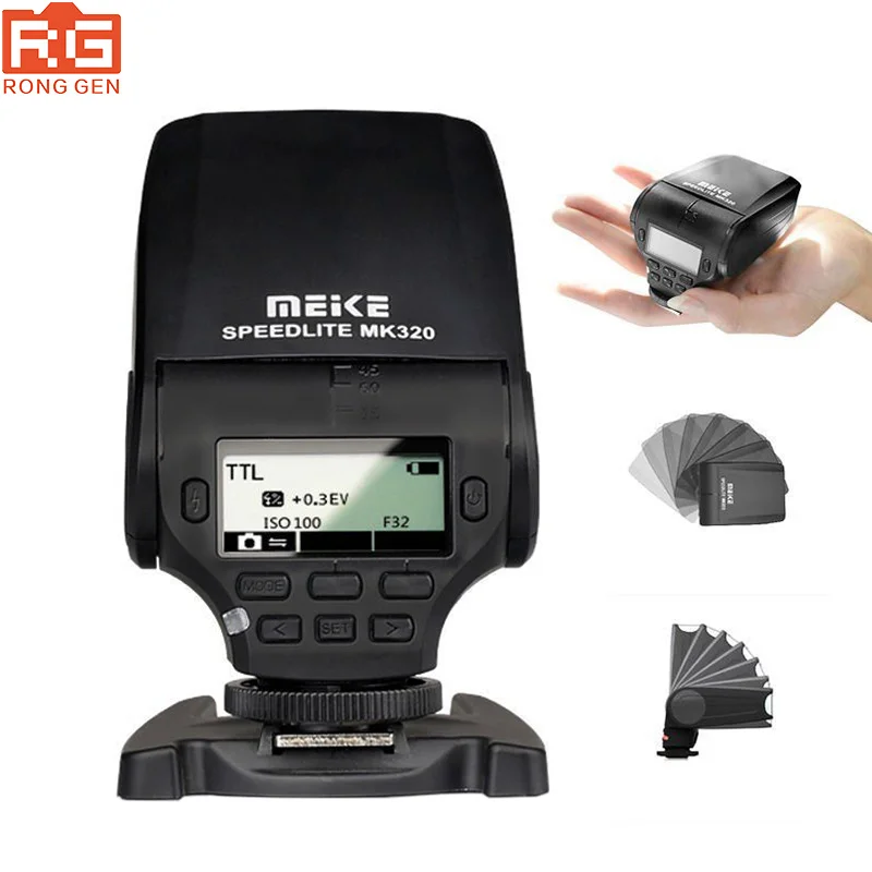 MeiKe MK320 MK-320 TTL Mini GN32 Flash Speedlite For Canon Nikon Sony fujifilm Panasonic Olympus Pentax Lumix Cameras