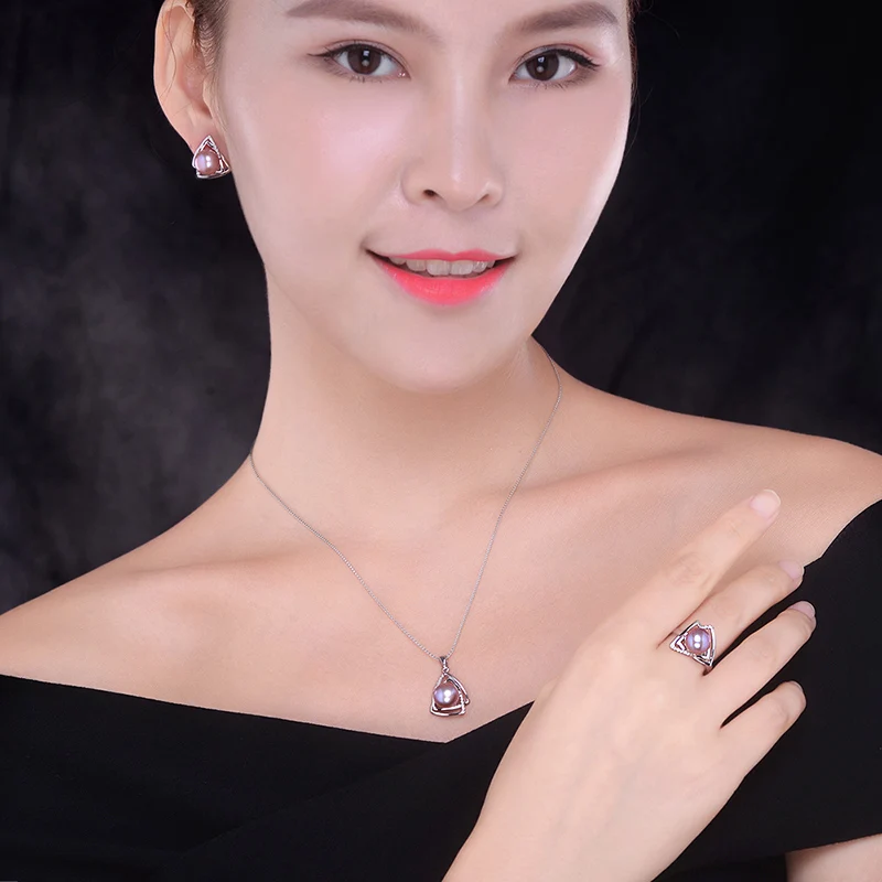 Sinya 925 Sterling Silver 9-10mm Natural Freshwater Pearl Fine Jewelry Wedding Brand Engagement Ring for Women Lover