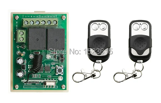 

Radio Remote Control Switch DC12v Mini Receiver 2* Metal Push Button Transmitter Learning Code 315/433 Momentary Toggle Latched