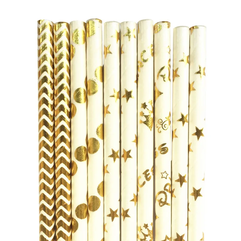 

Free DHL/FEDEX/UPS 1000pcs Paper Straws, Foil Gold Paper Straws, Drinking Paper Straws Foil Straws Party Deco