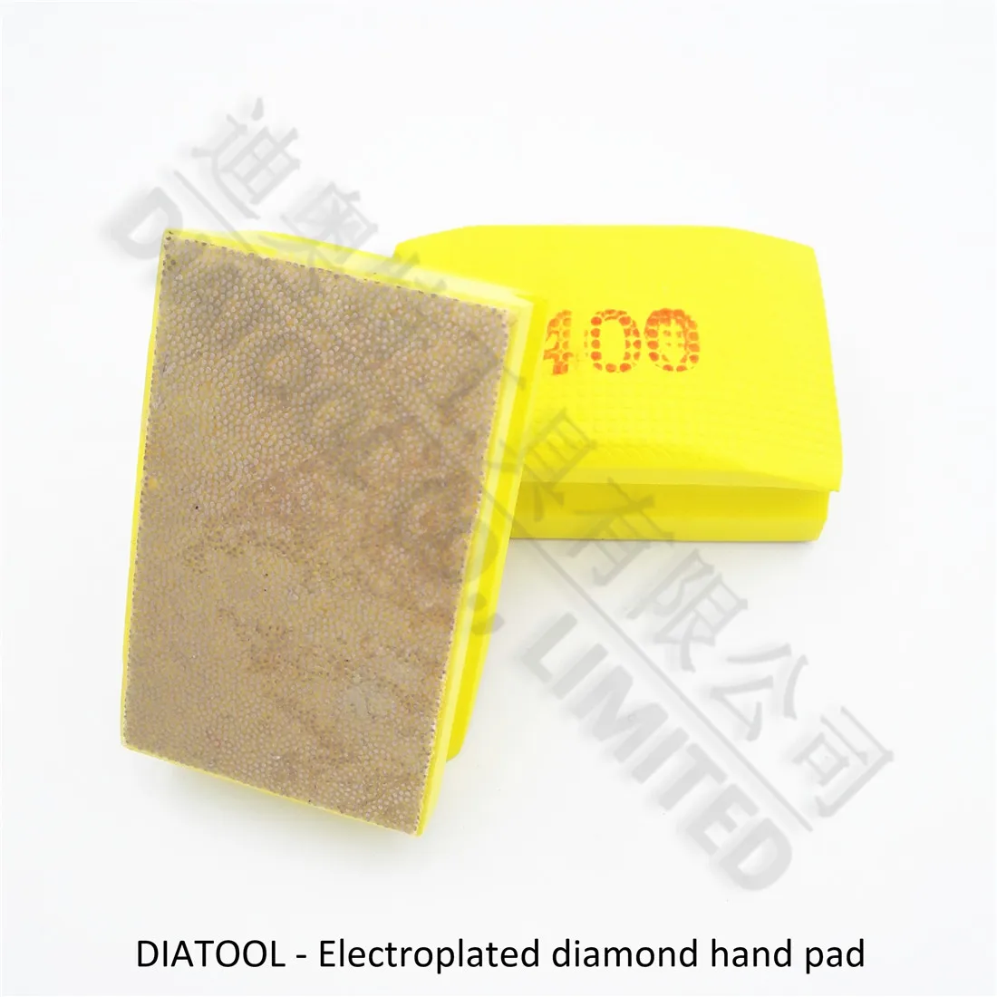 DIATOOL 2pcs Dotted electroplated diamond hand polishing pad 90X55MM #400 Hard Foam-backed Hand pad